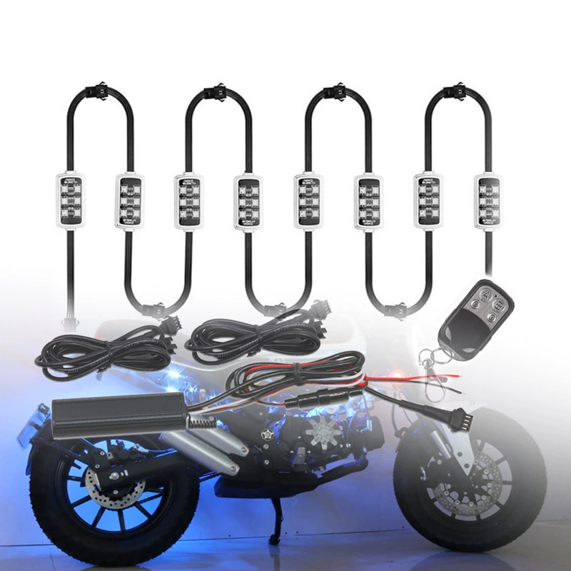 Атмосфера автомобиля свет один перетащить восемь пульт дистанционного управления красочные атмосфера света RGB один перетащить четыре шестьдесят светодиодный мотоцикл стоп-сигнал