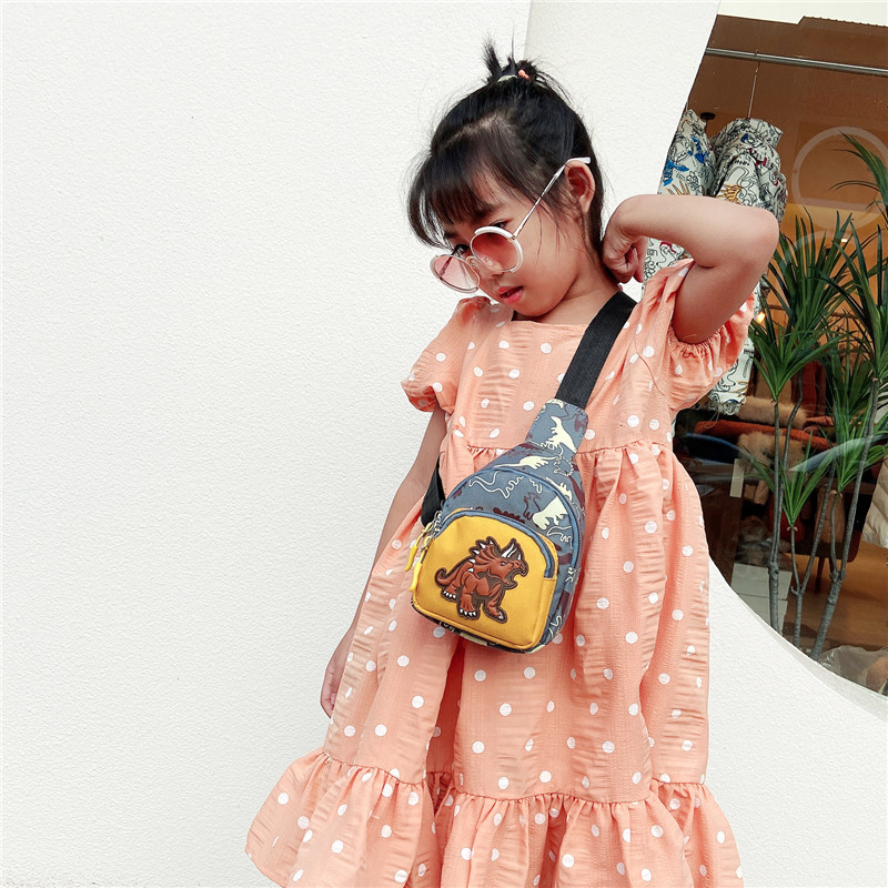 Bolso de los niños del estilo coreano 2023 otoño nuevo bolso de hombro lindo dinosaurio mini bolso de pecho moda niños y niñas bolsa de mensajero