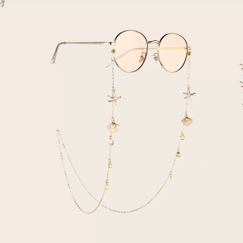 Metal glasses, non-slip chain, medical mask, strap, simple and elegant design