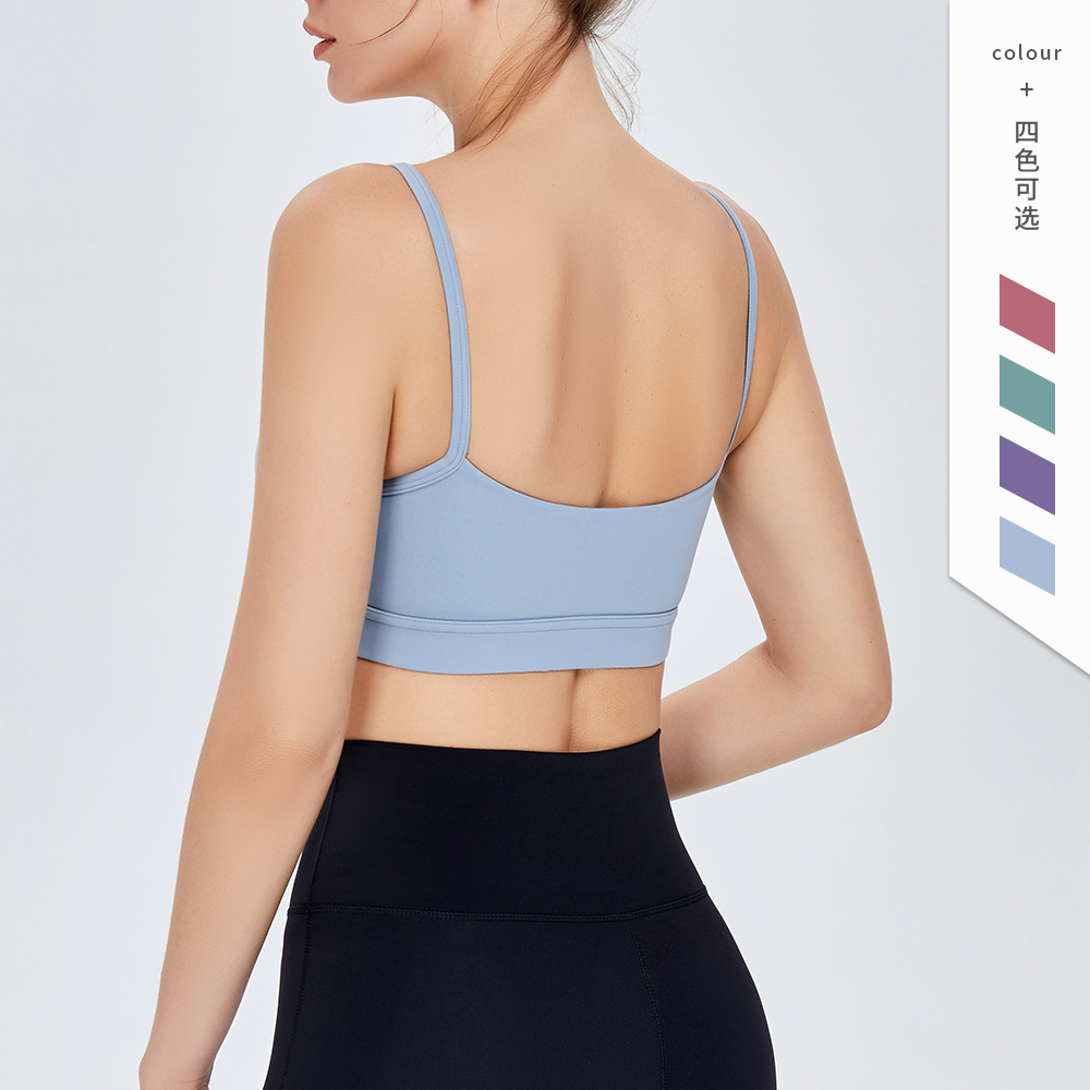 En stock nuevo europeo y americano nude yoga ropa interior deportiva de las mujeres sexy camisola fitness belleza espalda Sujetador deportivo