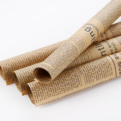 花伴影復古純色牛皮紙英文報鮮花包裝紙婚慶用品平面紙花店用品