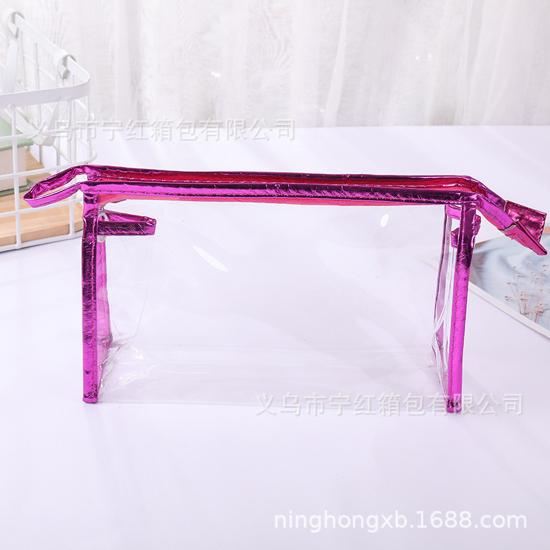 Suministro directo transfronterizo bolsa transparente de PVC impermeable bolsa de cosméticos bolsa de lavado Portátil Bolsa de almacenamiento de gran capacidad logotipo impreso