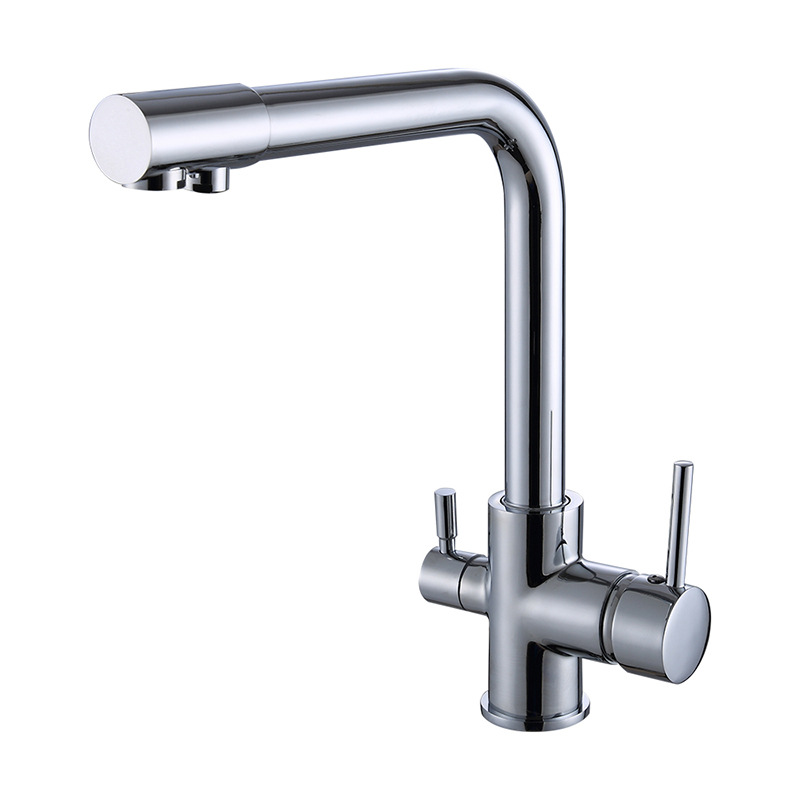 Cobre negro spray pintura cocina puro grifo fregadero vegetal cuenca giratoria doble manija doble agujero grifo