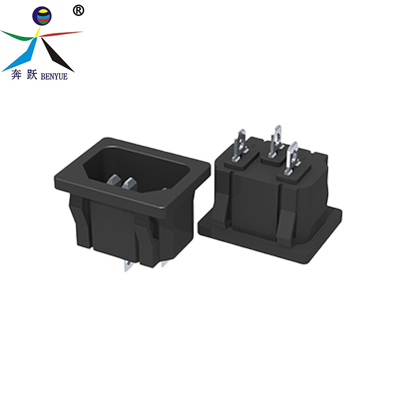 免费拿样 现货安规 嵌入式三插10A/15A 250V DB-14-2品字电源插座