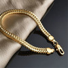 Fashionable accessory, golden bracelet, necklace, European style, 18 carat, 6m