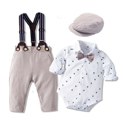 Autumn new long-sleeved khaki suit, infant clothing, baby boy fashion, gentleman and children's clothing, cross-border wholesale