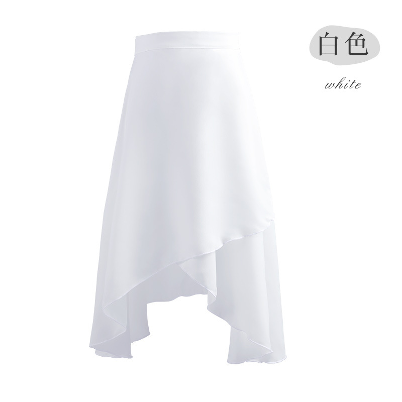 Falda de Ballet para adultos de una sola pieza con cordones delantal de gasa de media longitud Ropa de baile práctica falda de gasa Falda larga falda de maestro femenina image 7