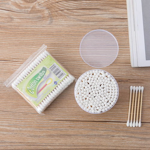 Household double-headed cotton swabs, disposable cosmetic cotton swabs, simple pack, 100 sanitary tampons, ear cleaning cotton swabs