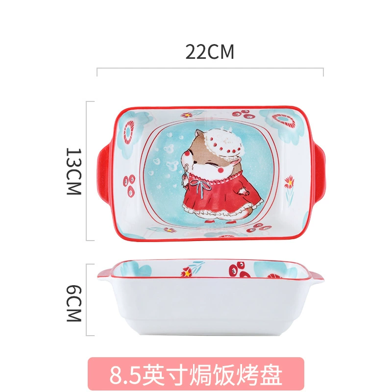 Ceramic Baking Dish, Nordic Pattern, Oven & Microwave Safe, Rectangular/Oval, Creative Prints