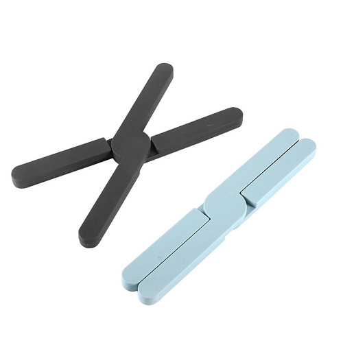 Silicone insulation mat cross anti-scalding pot mat anti-slip foldable bracket multi-functional kitchen table mat manufacturer supply
