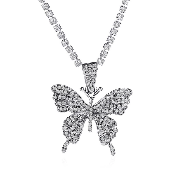 Black and white diamond big butterfly