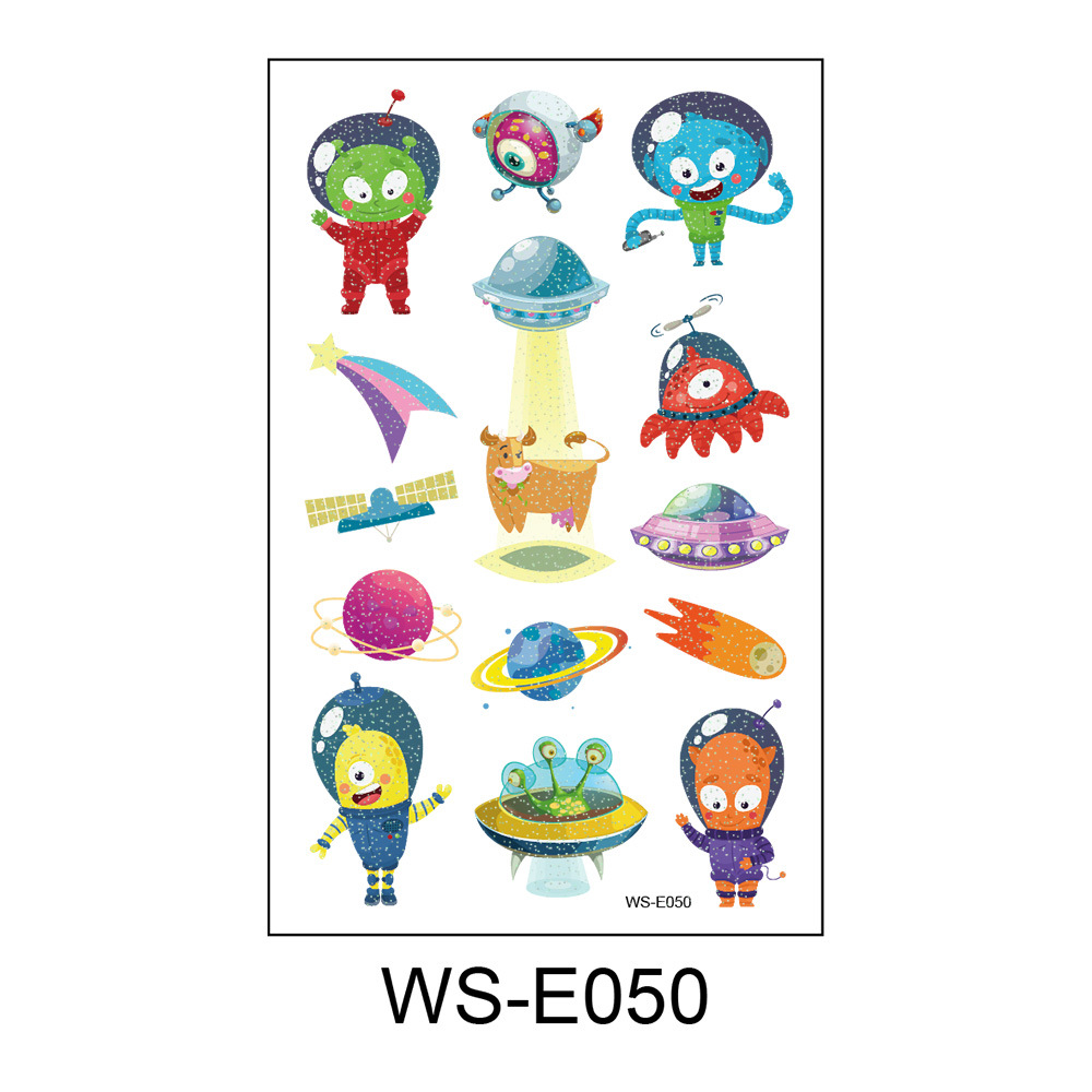 Nuevo punto brillante tatuaje pegatina impermeable y resistente al sudor dibujos animados para niños dinosaurio unicornio insecto tatuaje pegatina