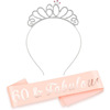 Hot selling champagne birthday shoulder strap Crown set 16 18 21 30 40 50 60 70 80 hair hoop