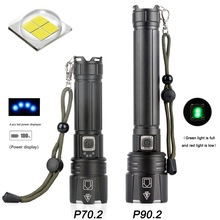 �羳�¿�XHP70 P90ǿ���ֵ� USB��������ʾ�佹26650ǿ���ֵ�Ͳ