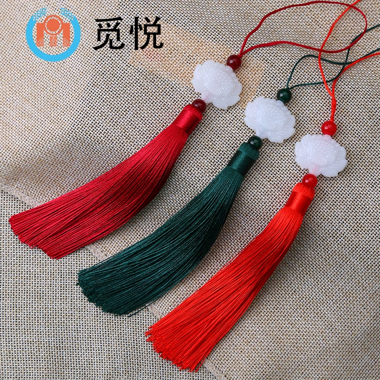 Double-sided pendant white jade with tassels, decorations, accessory, accessories
