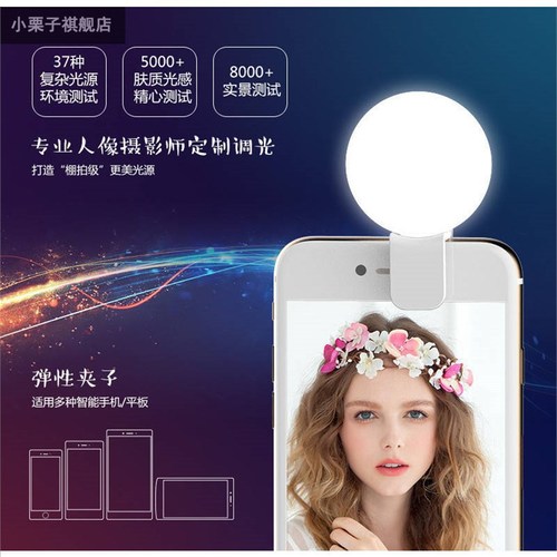 Mini LED External Flash Light for New Phones, Suitable for Female Streamers, Beauty Selfie Phone Light, Small Q Selfie Light, Gift