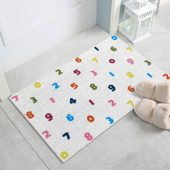 跨境專供簡約絲圈地墊進門防滑pvc可裁剪腳墊子耐髒玄關入戶地墊