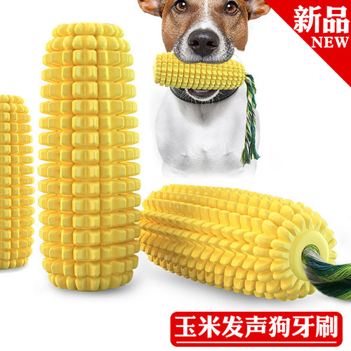 New Pet Supplies Amazon Hot Selling Dog Toys Corn Teething Stick Dog Toothbrush Suction Cup Dog Venting Toy