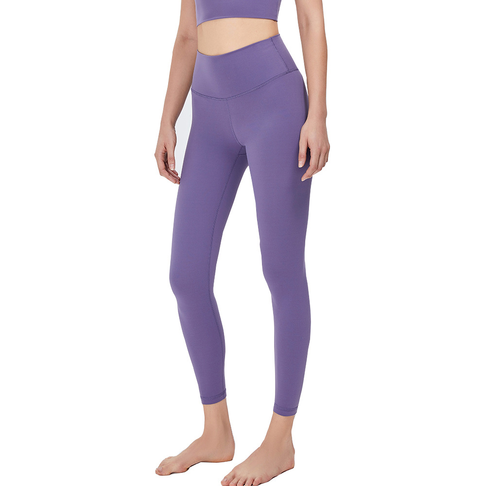 En stock nuevo luplus pantalones de yoga desnudos europeos y americanos pantalones de melocotón de cintura alta para mujer pantalones de fitness para correr Pantalones deportivos