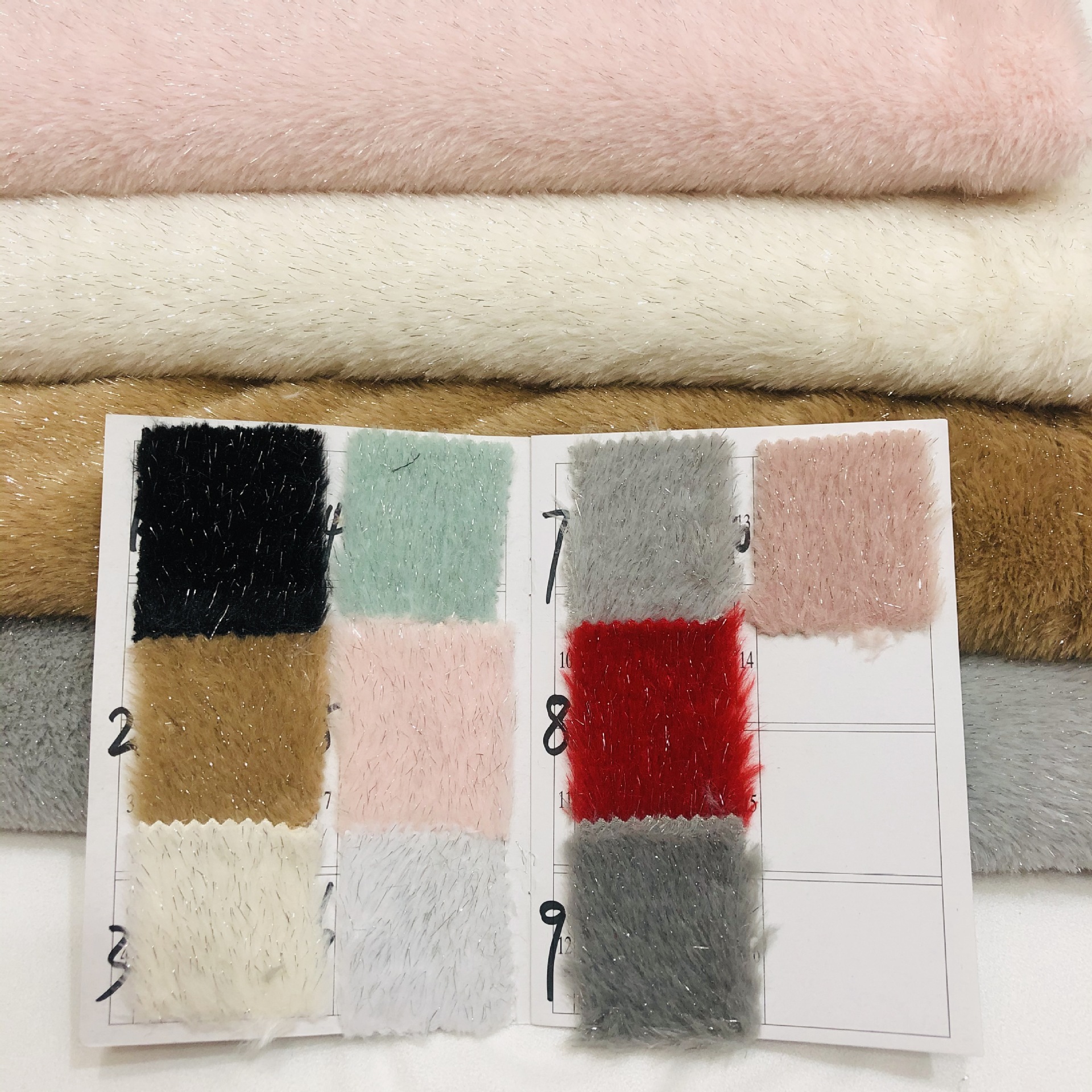 现货仿兔毛面料 银丝小兔毛 玩具服装鞋包工艺品面料