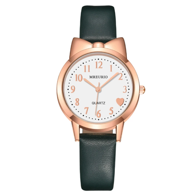 Swiss watch with bow, children's women's watch, belt