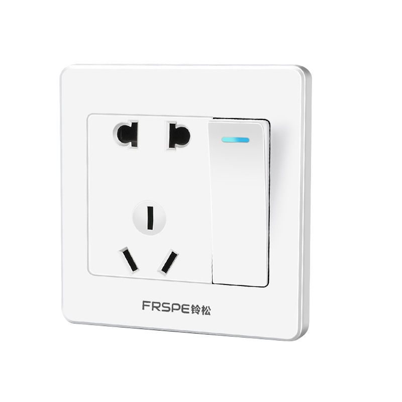 Panel de toma de interruptor de ingeniería 86 tipo elegante blanco de cinco agujeros fábrica de toma de corriente al por mayor ventas directas image 5