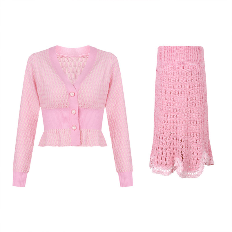 Rhomboid umbrella version jacket + hollow hip skirt fashion suit