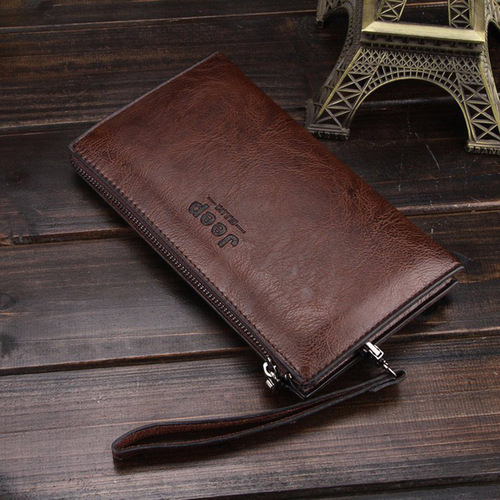 New men's clutch zipper bag Korean version business casual retro ultra-thin wallet wallet mobile phone bag ticket holder