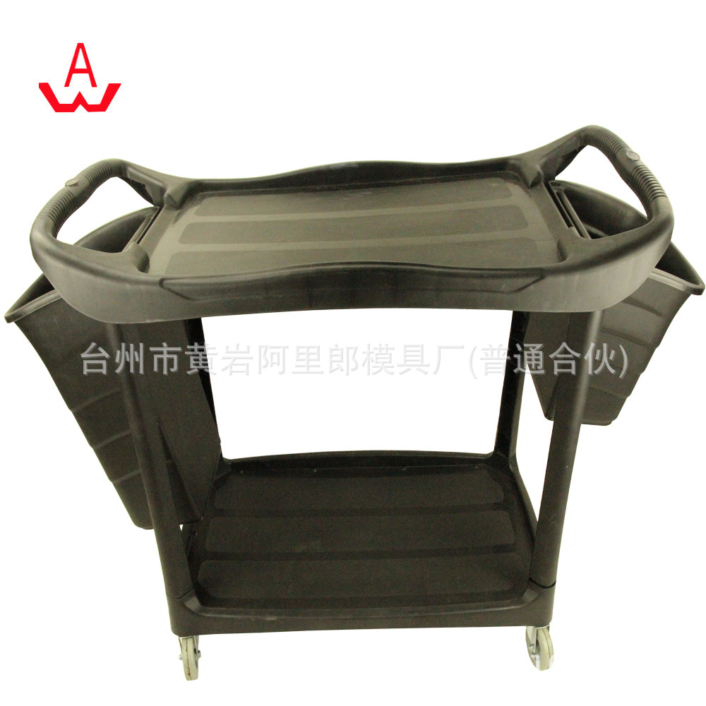 酒店清洁静音手推车模具四轮平板手推车模具物品搬运手推车模具