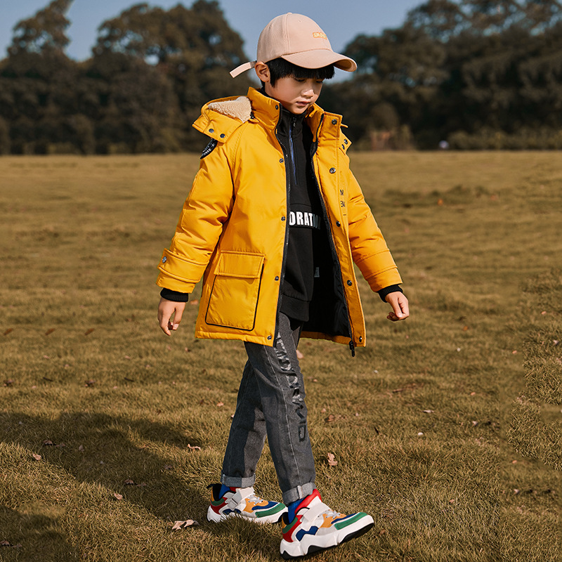 2023冬裝新款兒童羽絨服男童中長款韓版加厚中大童童裝一件代發貨