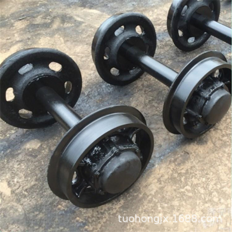 厂家直供矿用矿车轮对实心铸钢矿车轮对 多规格型号矿车轮对
