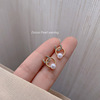 South Korean goods, earrings, retro brand silver needle from pearl, Chanel style, silver 925 sample, internet celebrity, wholesale