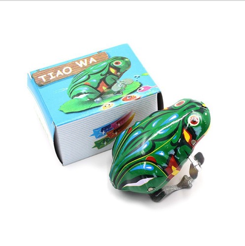 Vintage Iron Frog Clockwork Toy for Babies, Wind-Up Iron Frog Classic Street Stall Toy Wholesale Gift Award