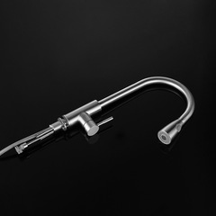 Cross-border kitchen faucet cold and hot pull-out SUS304 stainless steel wash basin sink swivel extendable faucet