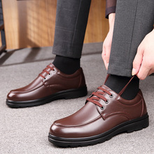 批发老人头男鞋商务休闲皮鞋男士上班工作软皮厚底鞋9603903耐磨