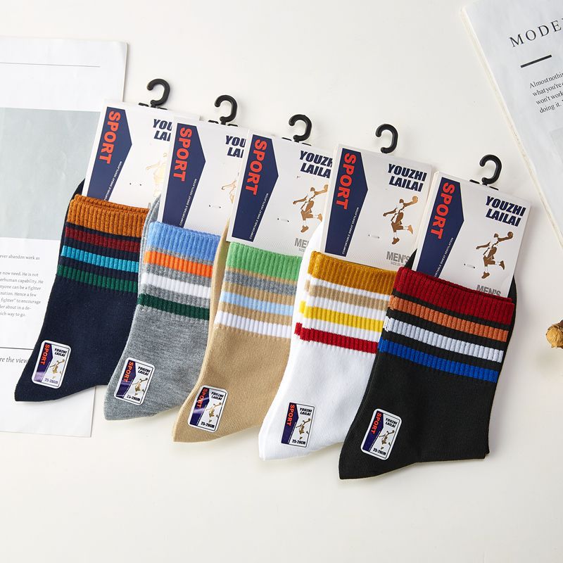 socks autumn and winter colorful cotton stall more than mid-calf length men‘s socks pattern athletic socks men‘s and women‘s same fashion medium thick men‘s socks