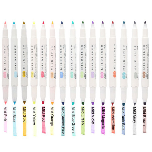 Japanese ZEBRA zebra highlighter pen for students with light color double-headed pen to mark key points WKT7 pen new color complete set