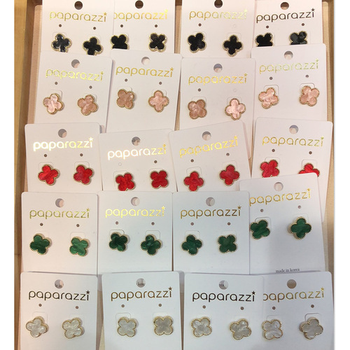 Korean cute colorful acrylic earrings high-end simple four-leaf clover earrings versatile internet celebrity INS925 silver needle for women