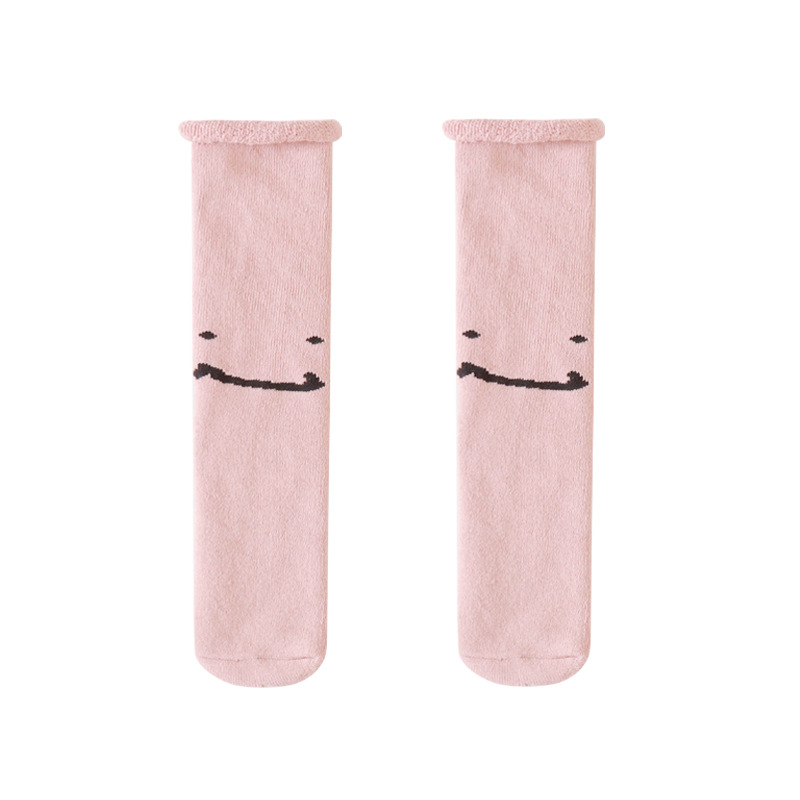 20 años calcetines para niños otoño e invierno nuevo cálido engrosamiento forrado de lana bebé Terry calcetines tubo largo sin tacón boca suelta calcetines para bebés