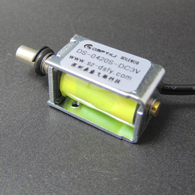 电磁铁DS-0420S DC3V直流玩具微型电磁阀框架推拉电子锁弹簧复位