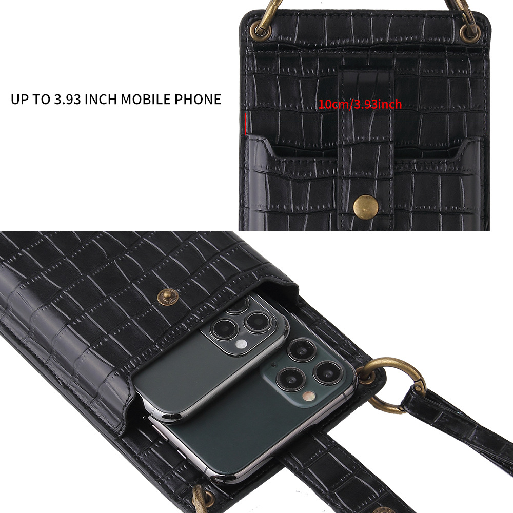 Venta al por mayor directa de la fábrica caso de cuero del teléfono móvil bolso del teléfono móvil crossbody femenino moda nuevo mini teléfono móvil pequeño bolso titular de la tarjeta Shell