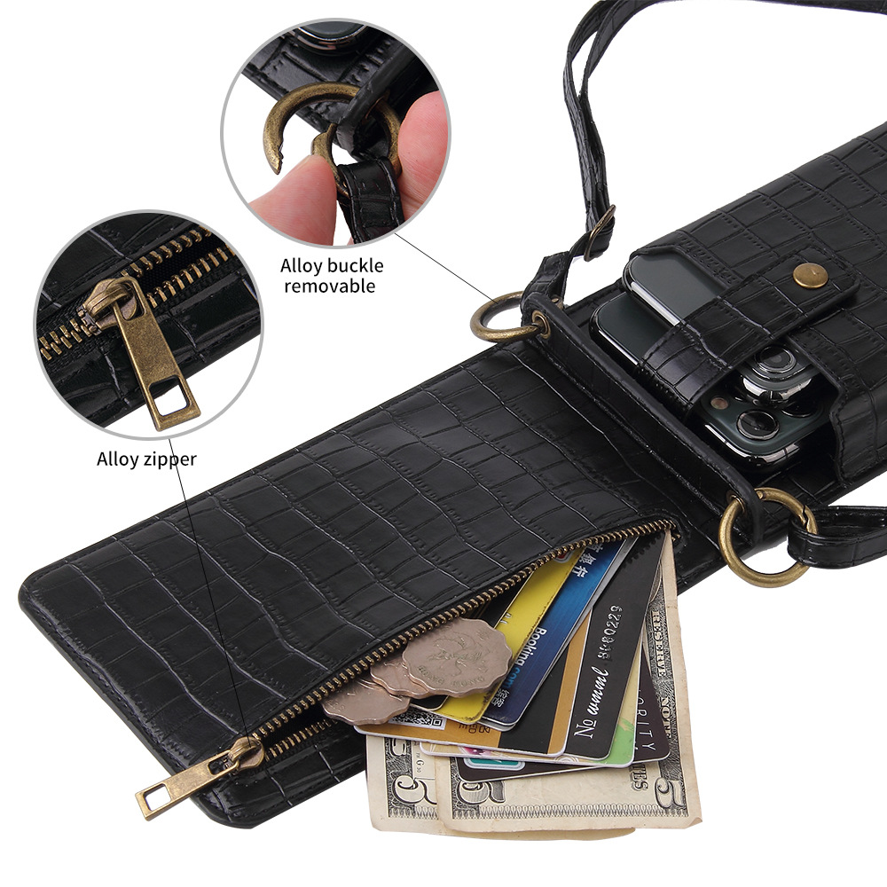 Venta al por mayor directa de la fábrica caso de cuero del teléfono móvil bolso del teléfono móvil crossbody femenino moda nuevo mini teléfono móvil pequeño bolso titular de la tarjeta Shell