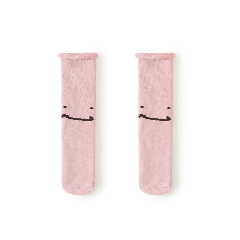 20 años calcetines para niños otoño e invierno nuevo cálido engrosamiento forrado de lana bebé Terry calcetines tubo largo sin tacón boca suelta calcetines para bebés