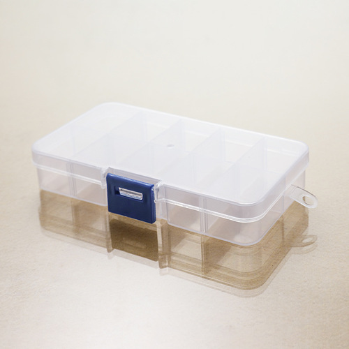 Small 10-Grid Removable False Eyelashes Earring Ring Nail Art Accessories Box Beads Crystal Rubber Bands Transparent Plastic Storage Box