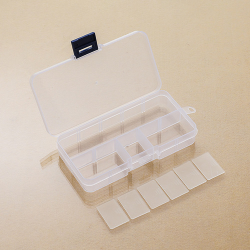 小号10格透明塑料可拆卸耳钉饰品多格分类归类元件整理化妆收纳盒