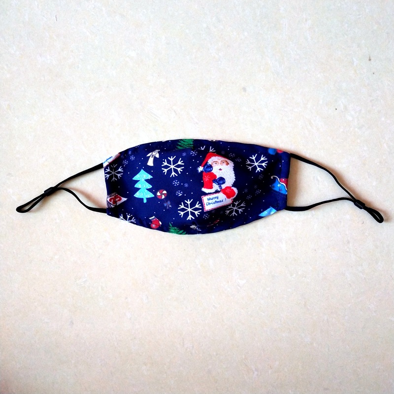 Navidad patrón gasa floral protector solar máscara protector solar deportes al aire libre sombrilla transpirable a prueba de polvo máscara para niños