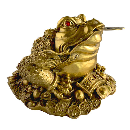 Brass golden toad ornaments three-legged golden cicada ingot toad copper crafts opening gifts manufacturer wholesale