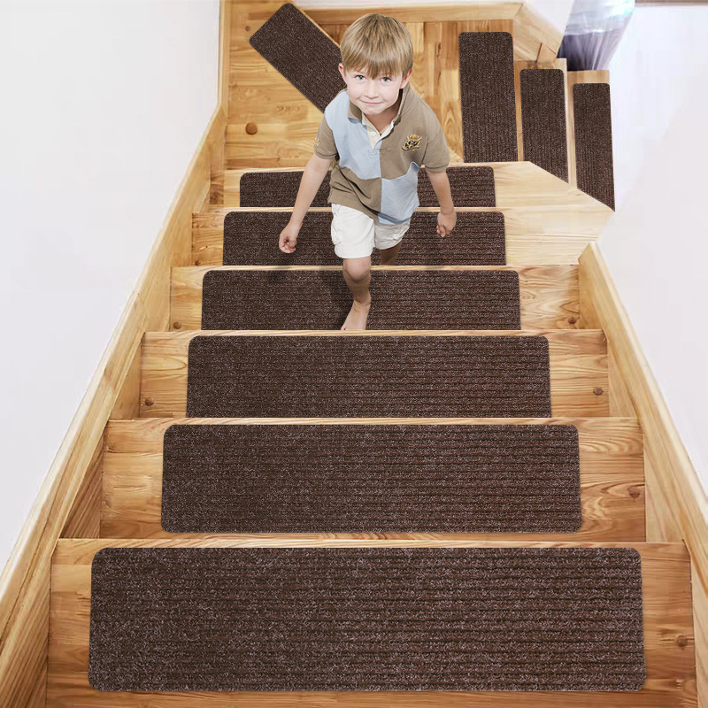 Cross-border Amazon Staircase Mat Step Mat Floor Mat Adhesive-free Self-adhesive PVC Anti-slip Mat Double Stripe Repeated Use