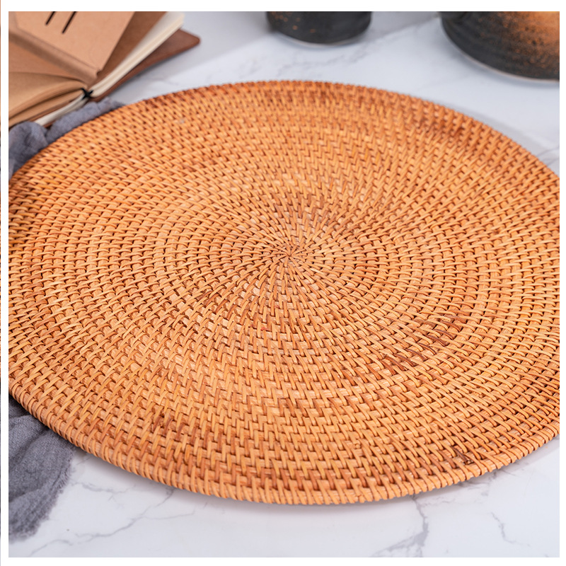 Vietnam ratán taza estera tazón de plato estera de aislamiento traje tetera estera plato estera de mesa juego de té estera de paja