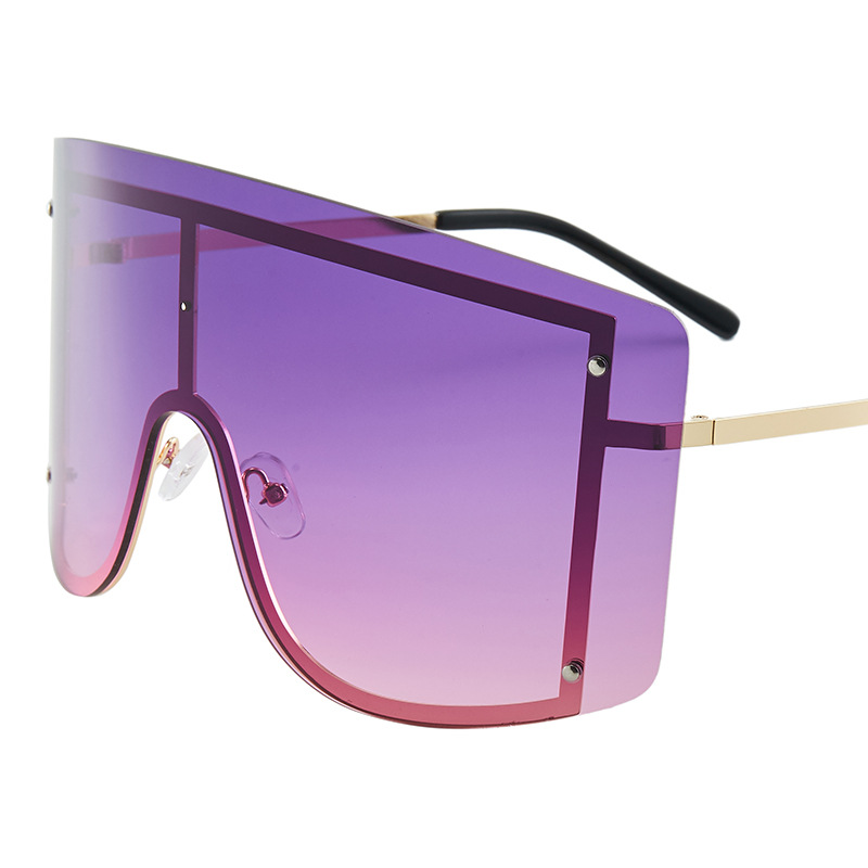 Occhiali da sole da uomo con montatura grande e personalità, occhiali da sole monoblocco alla moda, occhiali da sole monoblocco senza montatura da donna_voghion.com